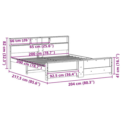 vidaXL Bed Frame with Headboard Brown 200 x 200 cm Engineered Wood