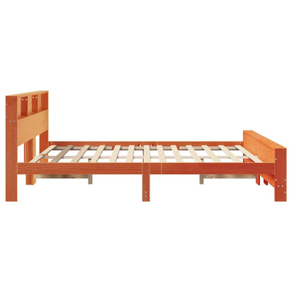 vidaXL Bed Frame with Headboard Wax Brown 180 x 200 cm Engineered Wood