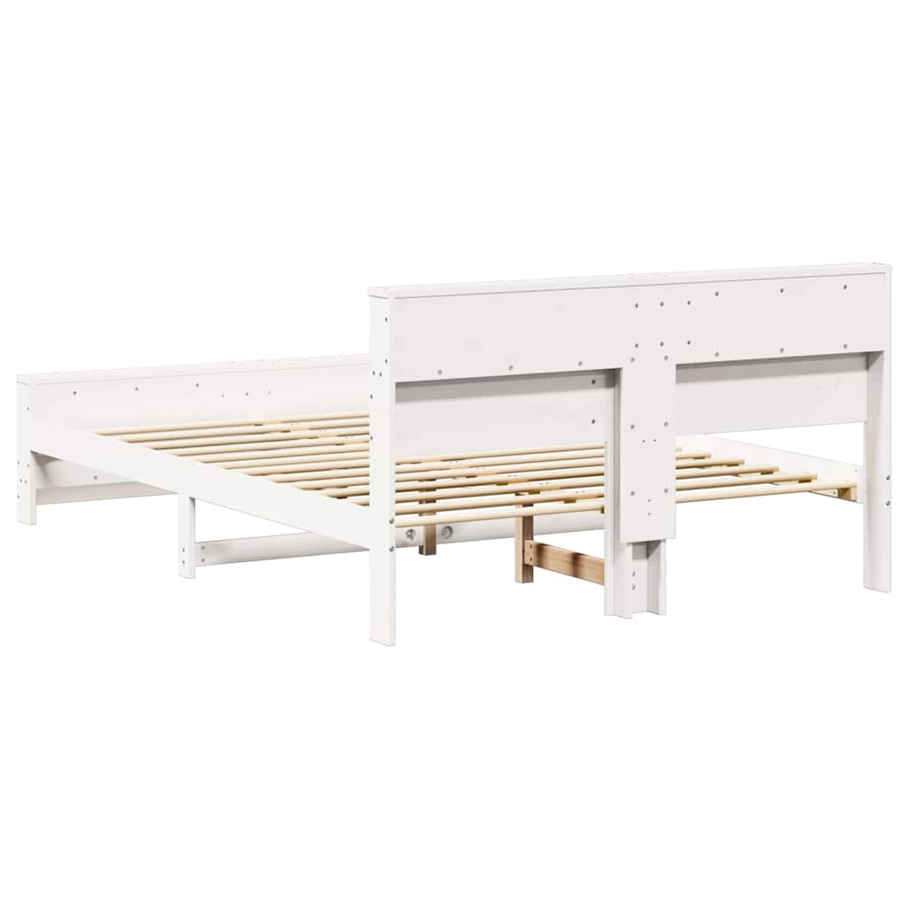 vidaXL Bed Frame with Headboard White 160 x 200 cm Engineered Wood