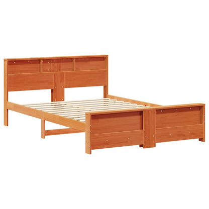 vidaXL Bed Frame with Headboard Wax Brown 160 x 200 cm Engineered Wood