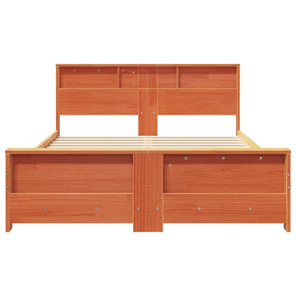 vidaXL Bed Frame with Headboard Wax Brown 160 x 200 cm Engineered Wood