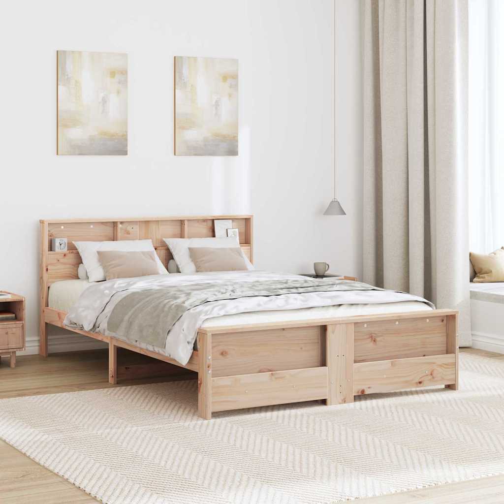 vidaXL Bed Frame with Headboard Brown 150 x 200 cm Engineered Wood
