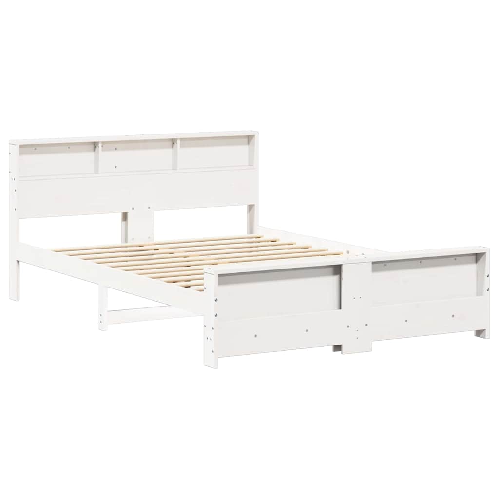 vidaXL Bed Frame with Headboard White 150 x 200 cm Engineered Wood