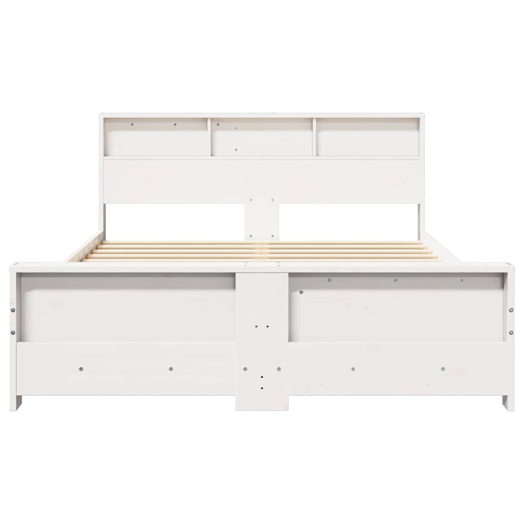 vidaXL Bed Frame with Headboard White 150 x 200 cm Engineered Wood