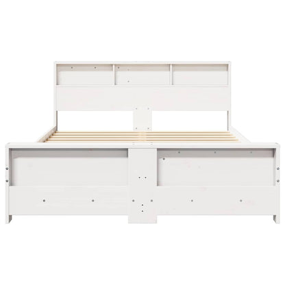 vidaXL Bed Frame with Headboard White 150 x 200 cm Engineered Wood