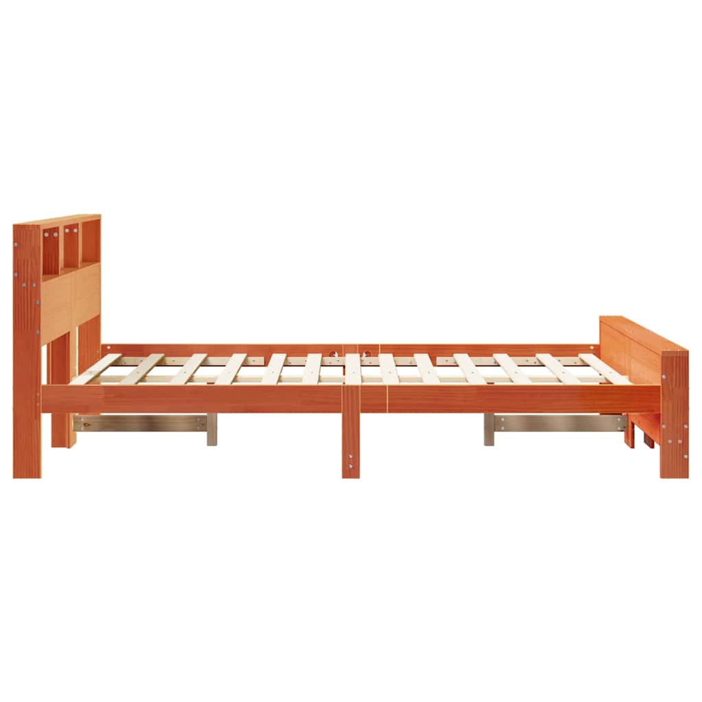 vidaXL Bed Frame with Headboard Wax Brown 150 x 200 cm Engineered Wood