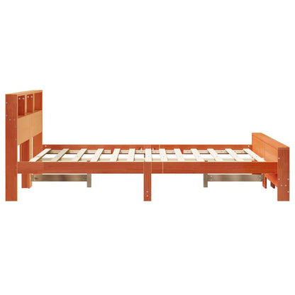 vidaXL Bed Frame with Headboard Wax Brown 150 x 200 cm Engineered Wood