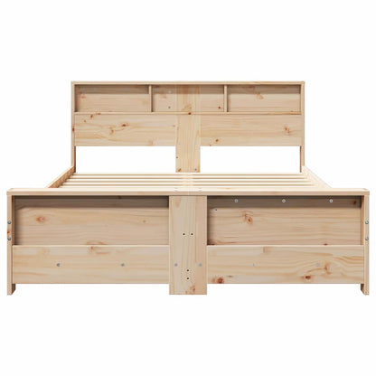 vidaXL Bed Frame with Headboard Brown 140 x 200 cm Engineered Wood