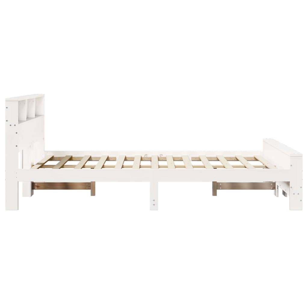 vidaXL Bed Frame with Headboard White 140 x 200 cm Engineered Wood
