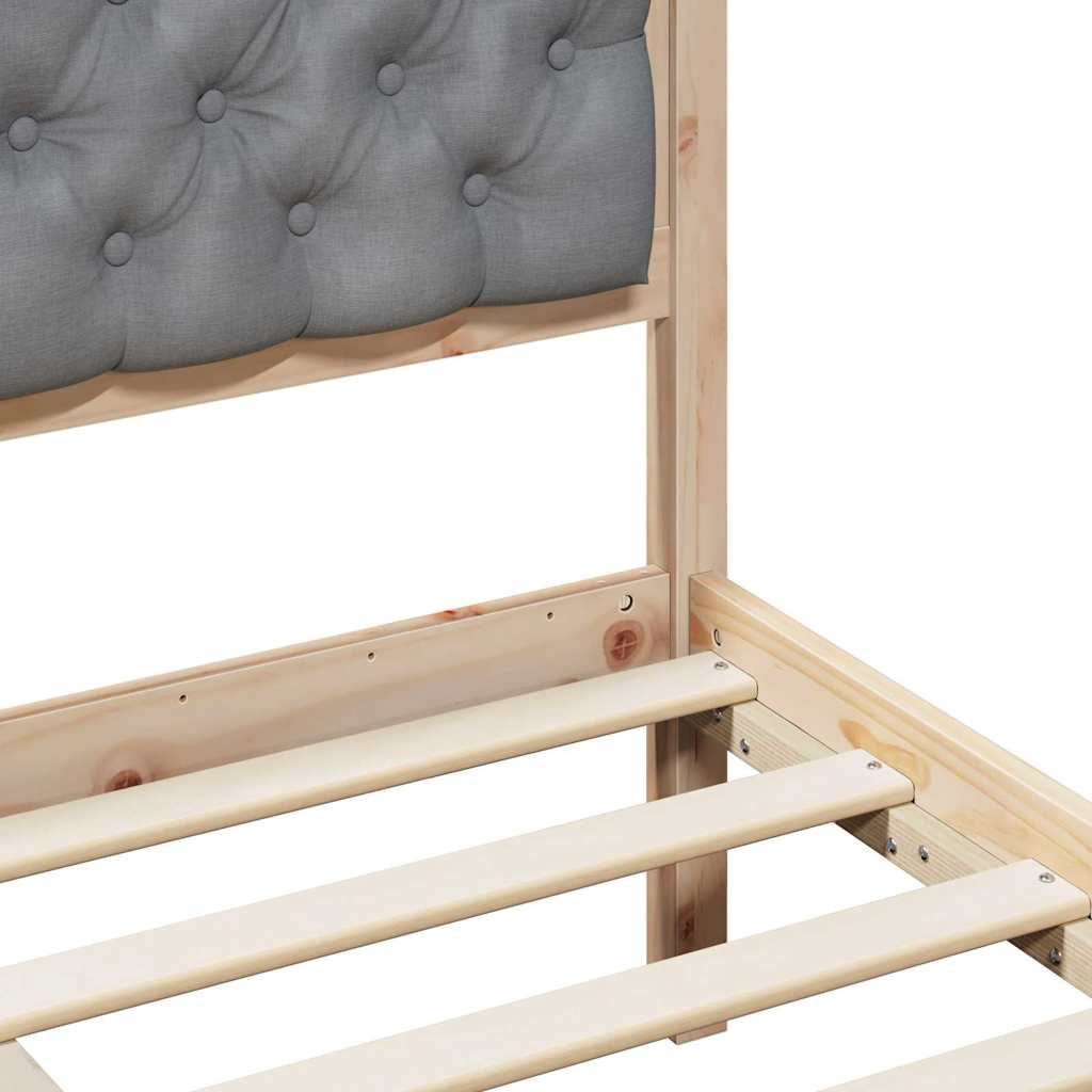 vidaXL Bed Frame Light Grey 180 x 200 cm Solid Pine Wood