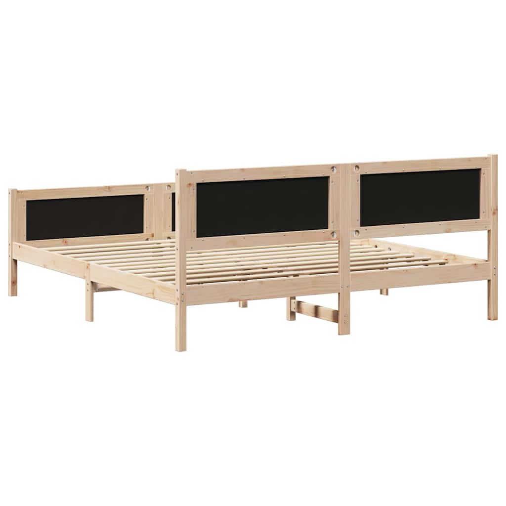 vidaXL Bed Frame Light Grey 180 x 200 cm Solid Pine Wood