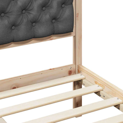 vidaXL Bed Frame with Headboard Dark Grey 180 x 200 cm Solid Pine Wood