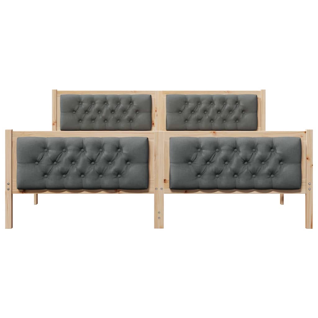 vidaXL Bed Frame with Headboard Dark Grey 180 x 200 cm Solid Pine Wood
