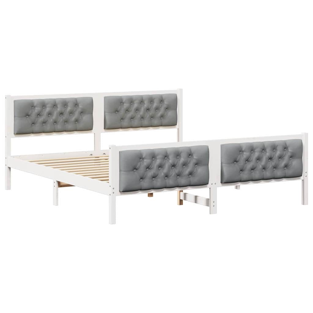 vidaXL Bed Frame Light Grey 180 x 200 cm Solid Pine Wood