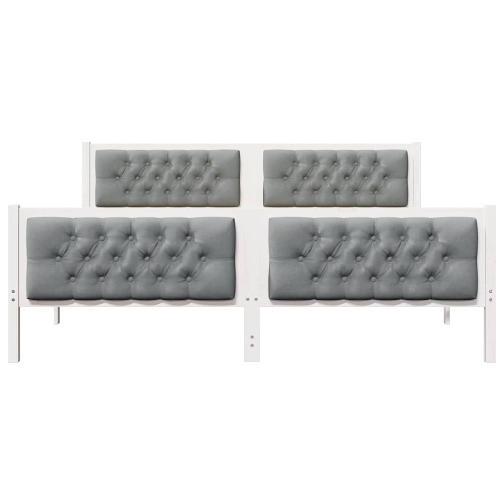 vidaXL Bed Frame Light Grey 180 x 200 cm Solid Pine Wood