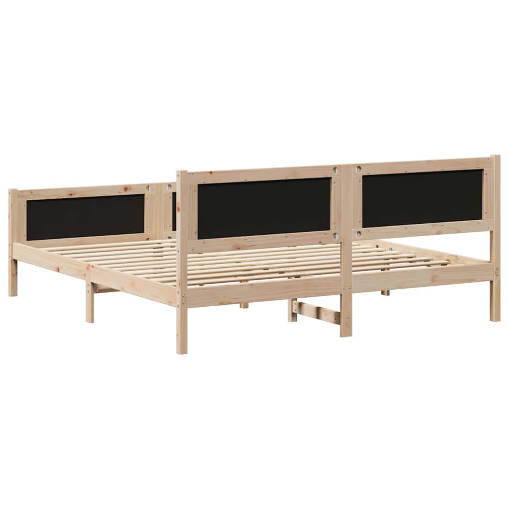 vidaXL Bed frame Brown and dark grey 180 x 200 cm Solid pine wood