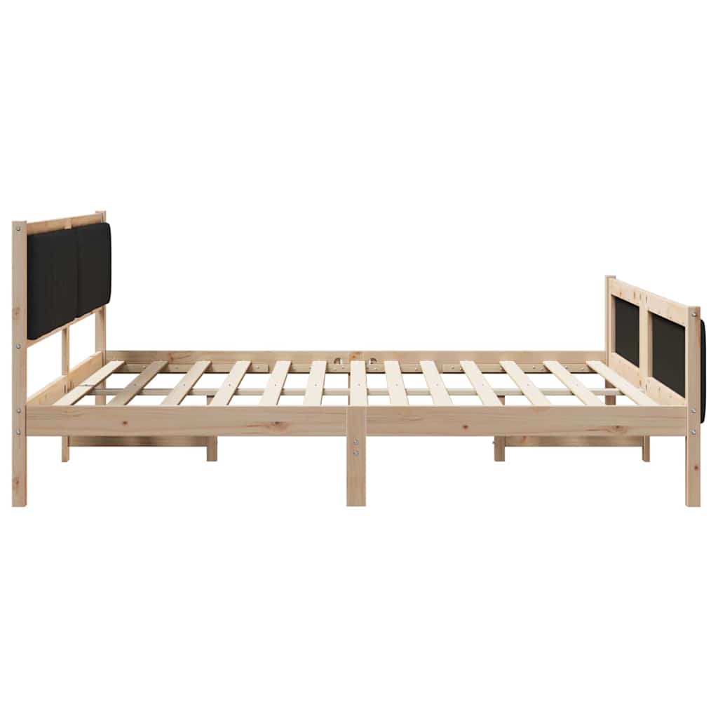 vidaXL Bed frame Brown and black 180 x 200 cm Solid pine wood