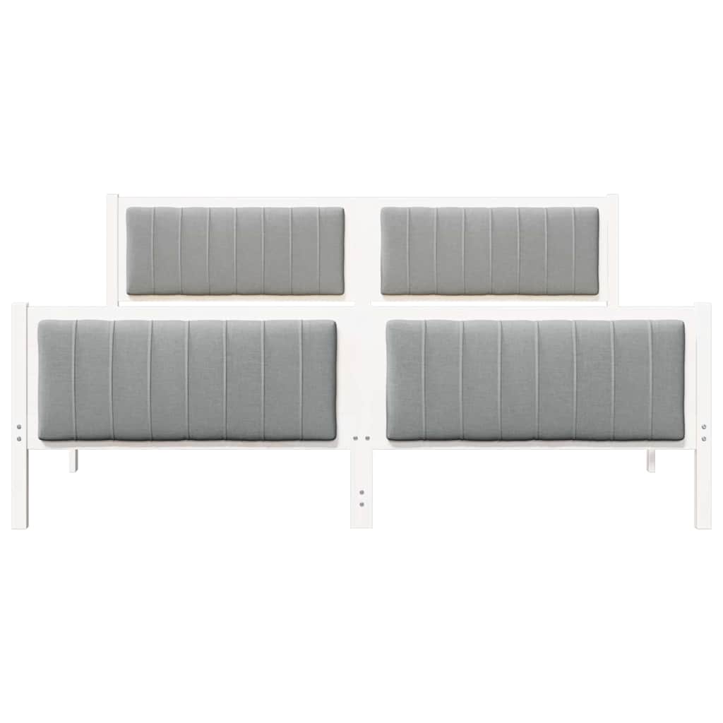 vidaXL Bed frame White and light grey 180 x 200 cm Solid pine wood