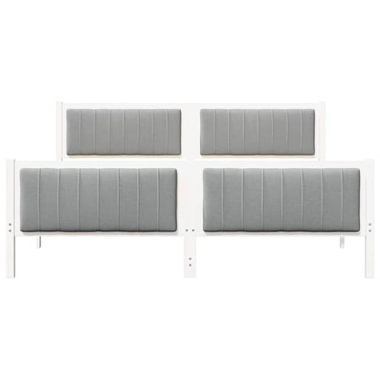 vidaXL Bed frame White and light grey 180 x 200 cm Solid pine wood