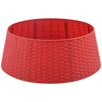 vidaXL ChristmasTreeSkirt Red Ø 65 x 24 cm Plastic