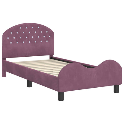 vidaXL Children's Bed Frame with Headboard Purple 80 x 160 cm Velvet