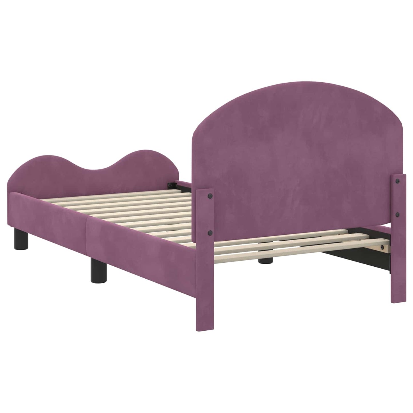 vidaXL Children's Bed Frame with Headboard Purple 80 x 160 cm Velvet