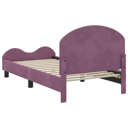 vidaXL Children's Bed Frame with Headboard Purple 80 x 160 cm Velvet