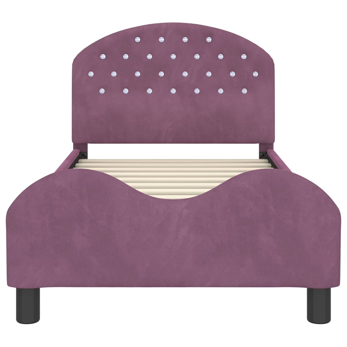 vidaXL Children's Bed Frame with Headboard Purple 80 x 160 cm Velvet