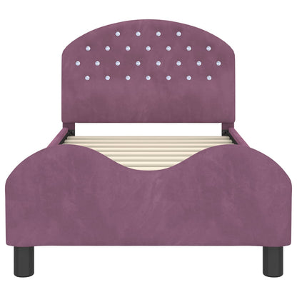 vidaXL Children's Bed Frame with Headboard Purple 80 x 160 cm Velvet