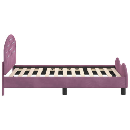 vidaXL Children's Bed Frame with Headboard Purple 80 x 160 cm Velvet