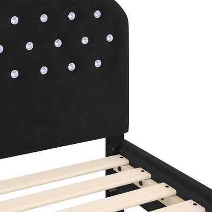 vidaXL Children's Bed Frame with Headboard Black 90 x 190 cm Velvet