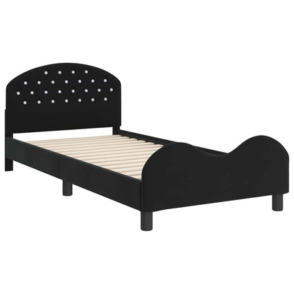 vidaXL Children's Bed Frame with Headboard Black 90 x 190 cm Velvet