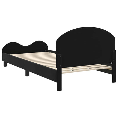 vidaXL Children's Bed Frame with Headboard Black 90 x 190 cm Velvet