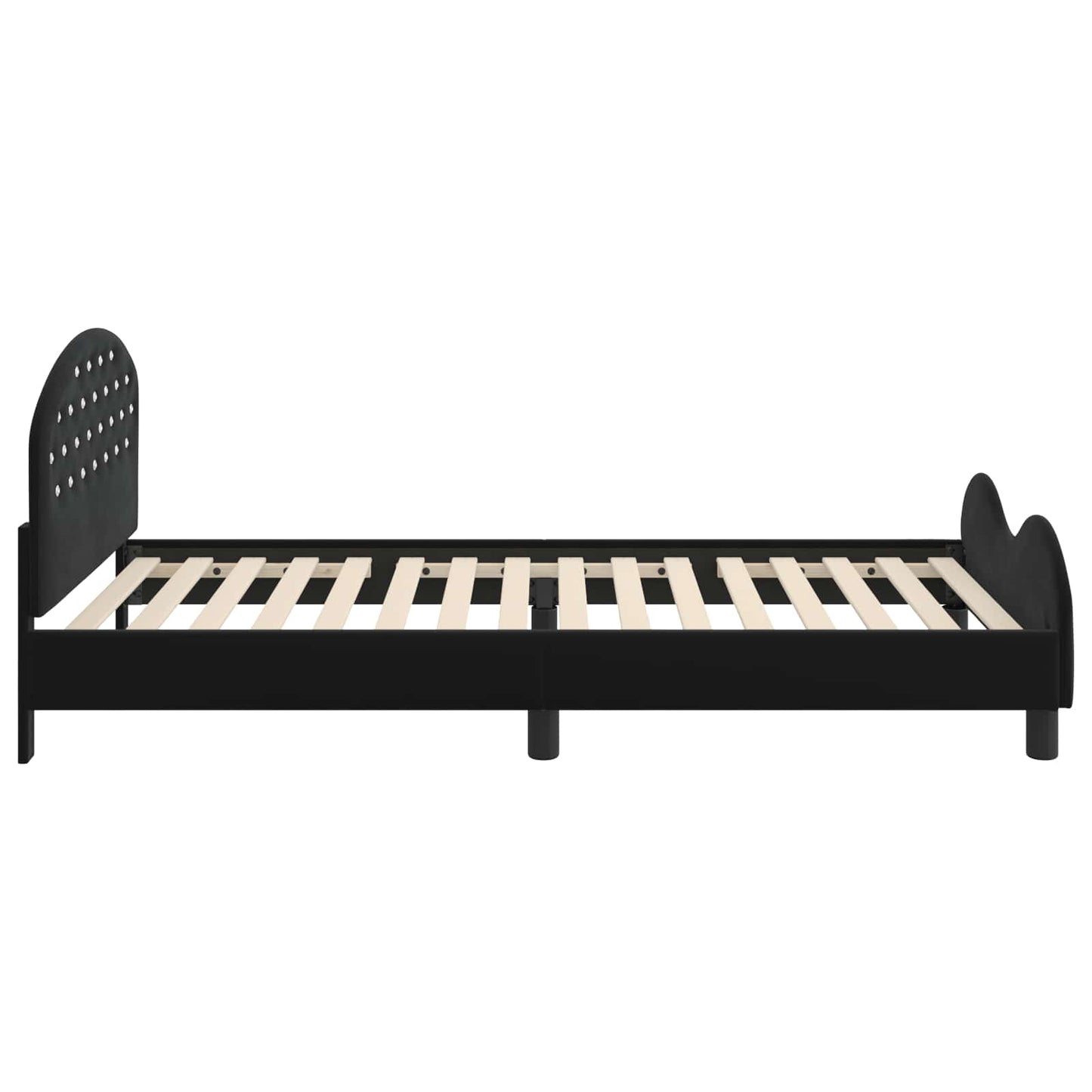 vidaXL Children's Bed Frame with Headboard Black 90 x 190 cm Velvet