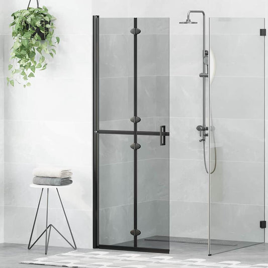 vidaXL Walk-In Shower Wall Folding Black 70 x 6.5 x 190 cm