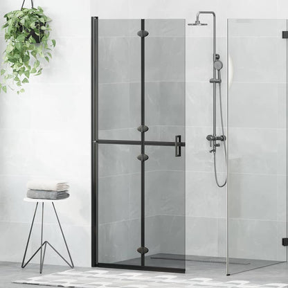 vidaXL Walk-In Shower Wall Folding Black 80 x 6.5 x 190 cm