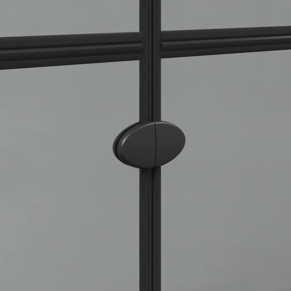 vidaXL Walk-in shower wall Black and dark transparent 90 x 190 cm