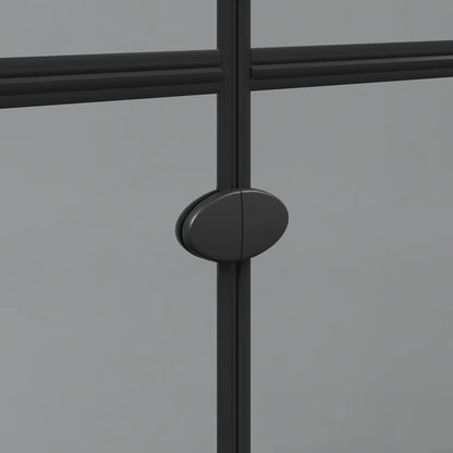 vidaXL Walk-in shower wall Black and dark transparent 90 x 190 cm