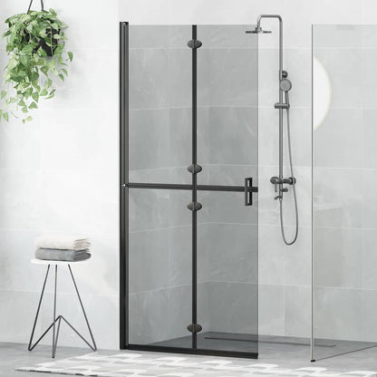 vidaXL Walk-in shower wall Black and dark transparent 90 x 190 cm
