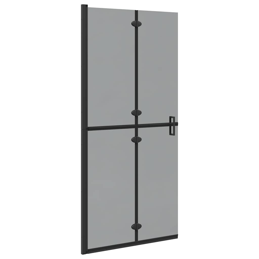 vidaXL Walk-in shower wall Black and dark transparent 90 x 190 cm