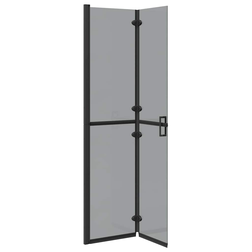 vidaXL Walk-in shower wall Black and dark transparent 90 x 190 cm