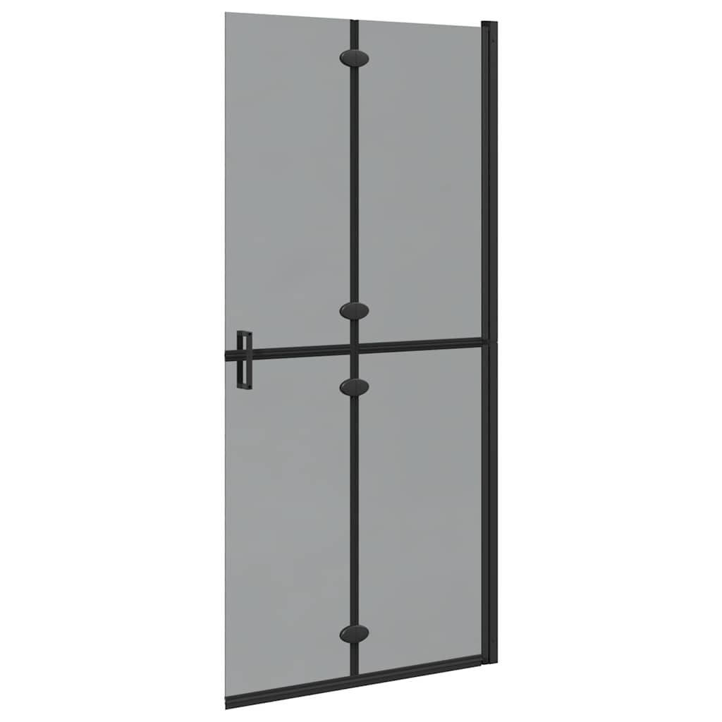 vidaXL Walk-in shower wall Black and dark transparent 90 x 190 cm