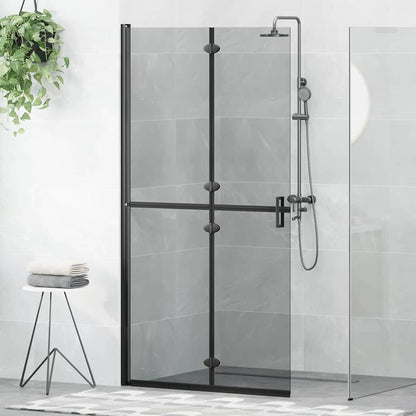 vidaXL Walk-In Shower Wall Folding Black 100 x 6.5 x 190 cm
