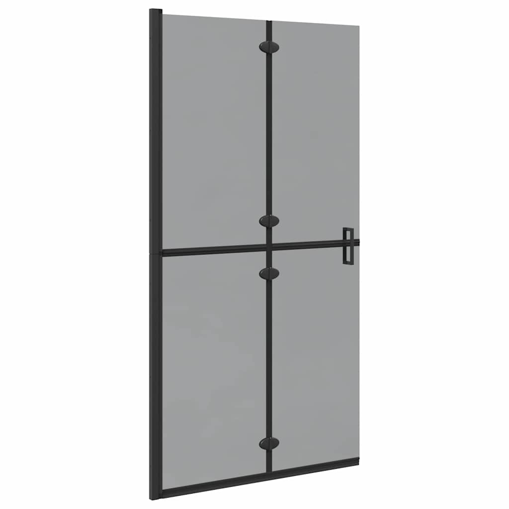 vidaXL Walk-In Shower Wall Folding Black 100 x 6.5 x 190 cm