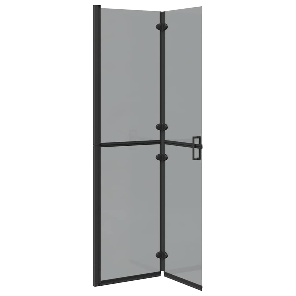 vidaXL Walk-In Shower Wall Folding Black 100 x 6.5 x 190 cm