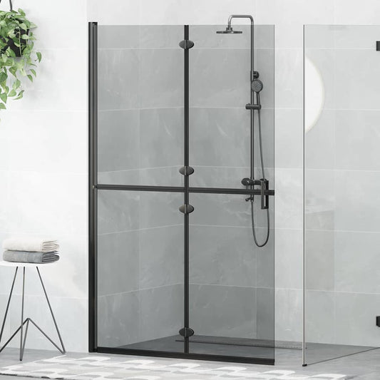 vidaXL Walk-In Shower Wall Folding Black 120 x 6.5 x 190 cm