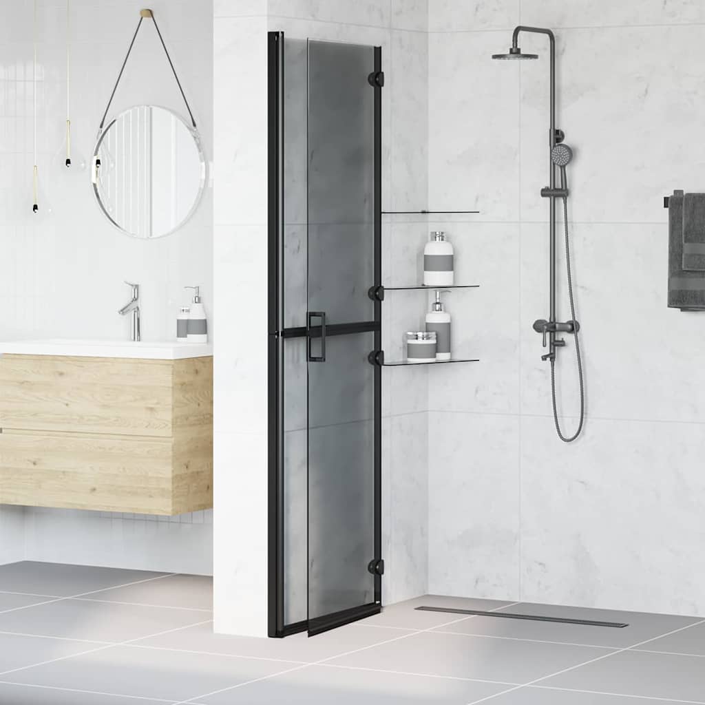 vidaXL Walk-In Shower Wall Folding Black 120 x 6.5 x 190 cm