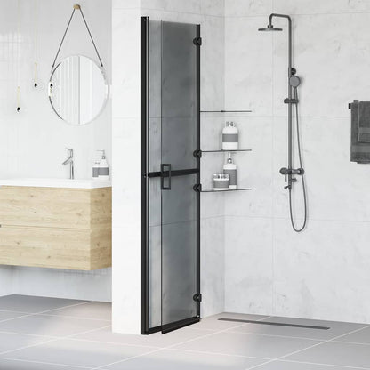 vidaXL Walk-In Shower Wall Folding Black 120 x 6.5 x 190 cm