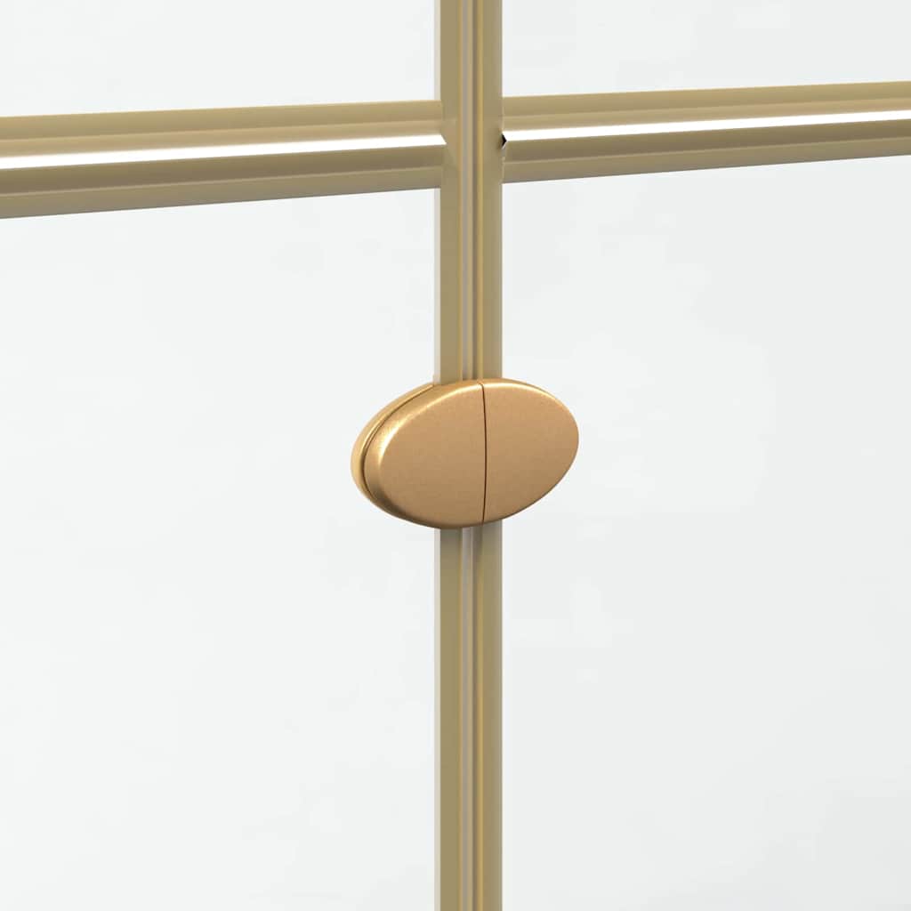 vidaXL Walk-In Shower Wall Folding Gold 70 x 6.5 x 190 cm