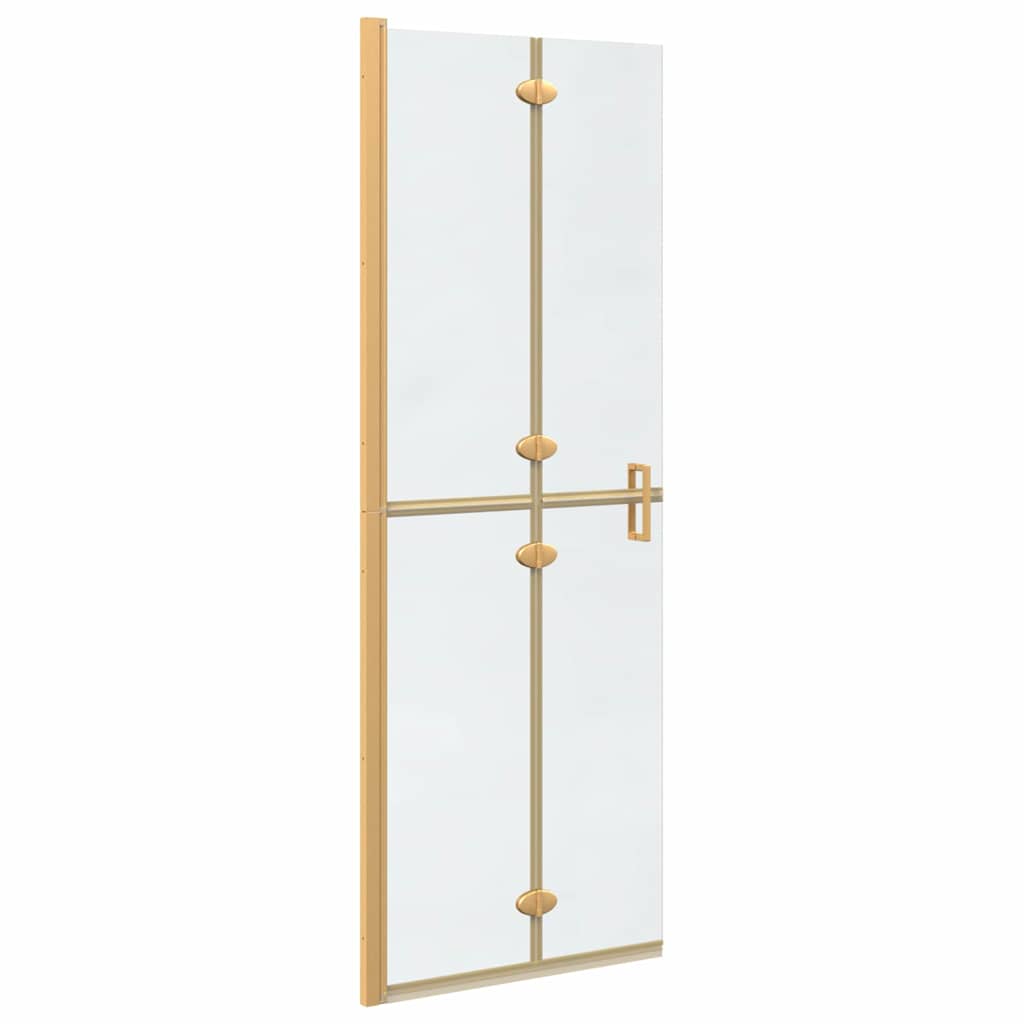 vidaXL Walk-In Shower Wall Folding Gold 70 x 6.5 x 190 cm